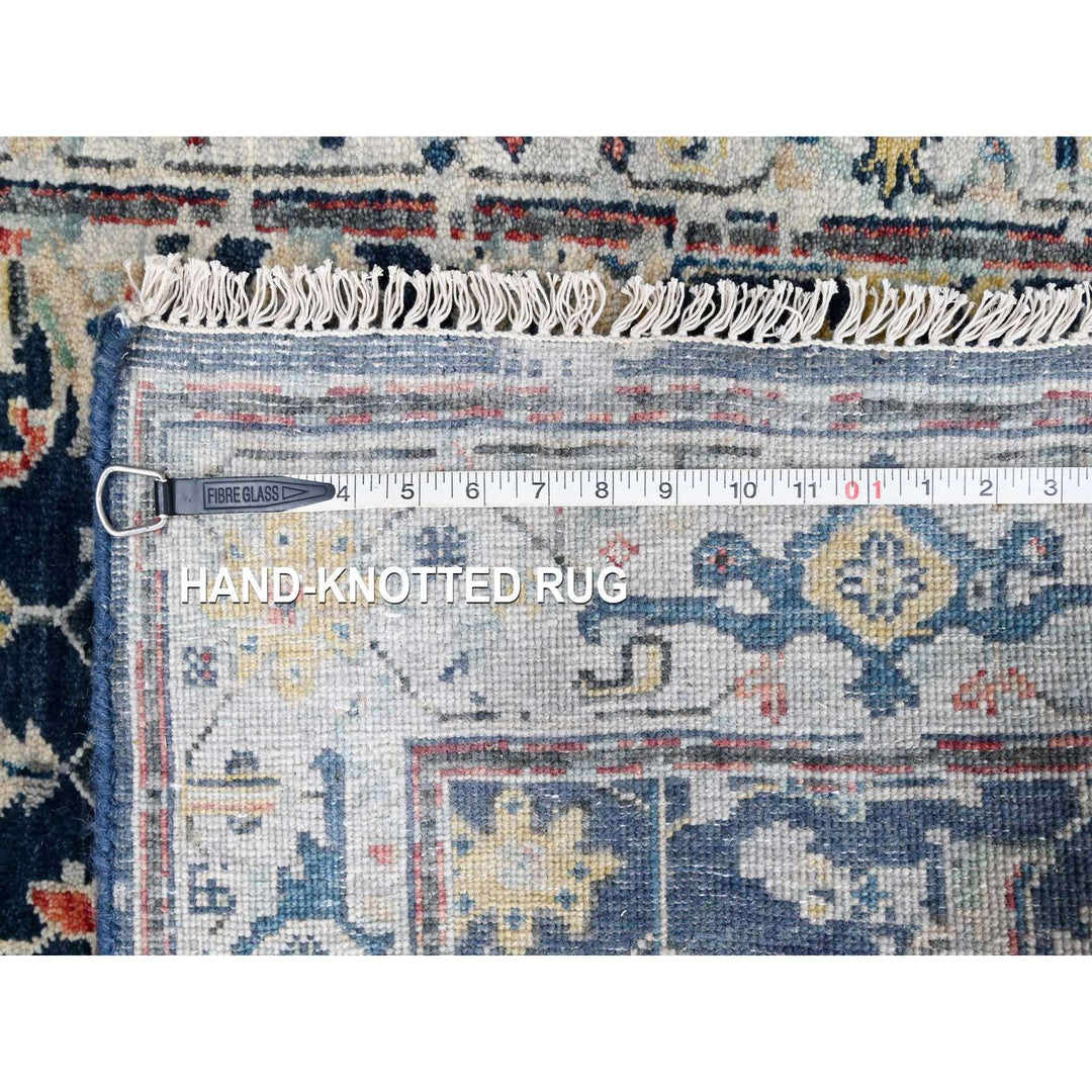 3'2" x 4'10" New Hand Knotted Blue Wool Rectangle Oriental Rug - MOA10210315
