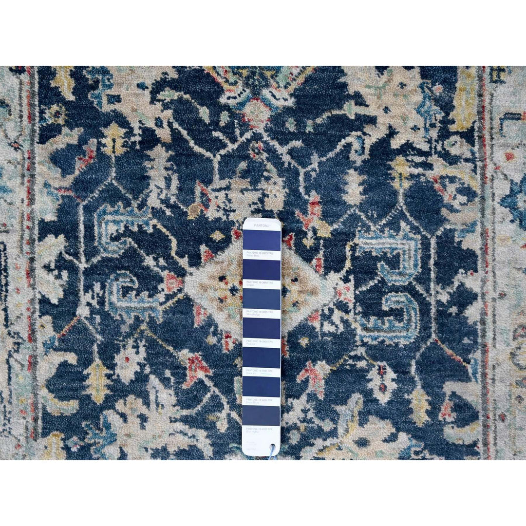 2'7" x 5'9" New Hand Knotted Blue Wool Runner Oriental Rug - MOA10210316