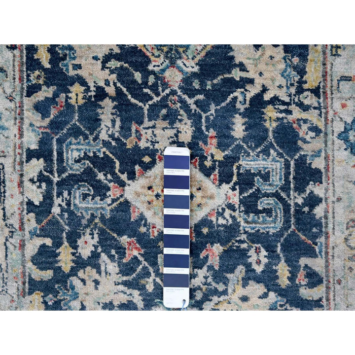 2'7" x 5'9" New Hand Knotted Blue Wool Runner Oriental Rug - MOA10210316