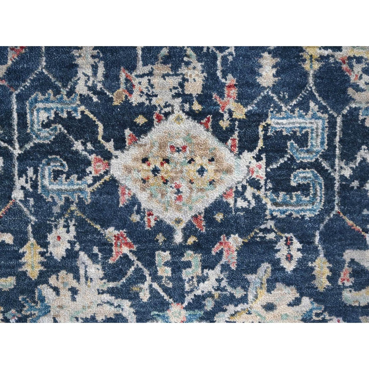 2'7" x 5'9" New Hand Knotted Blue Wool Runner Oriental Rug - MOA10210316