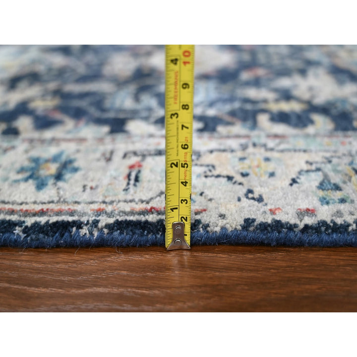 2'7" x 5'9" New Hand Knotted Blue Wool Runner Oriental Rug - MOA10210316
