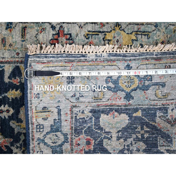 2'7" x 5'9" New Hand Knotted Blue Wool Runner Oriental Rug - MOA10210316