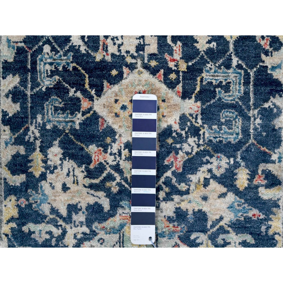 2'8" x 7'11" New Hand Knotted Blue Wool Runner Oriental Rug - MOA10210318