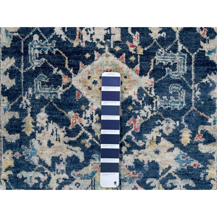 2'8" x 7'11" New Hand Knotted Blue Wool Runner Oriental Rug - MOA10210318