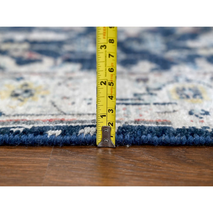 2'8" x 7'11" New Hand Knotted Blue Wool Runner Oriental Rug - MOA10210318