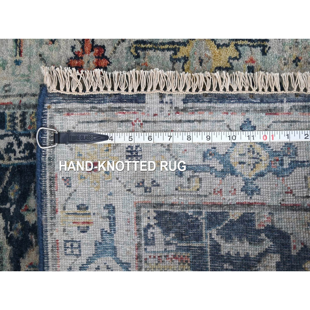 2'8" x 7'11" New Hand Knotted Blue Wool Runner Oriental Rug - MOA10210318