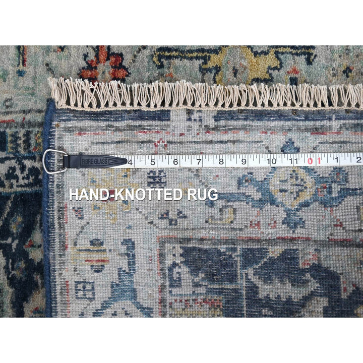 2'8" x 7'11" New Hand Knotted Blue Wool Runner Oriental Rug - MOA10210318