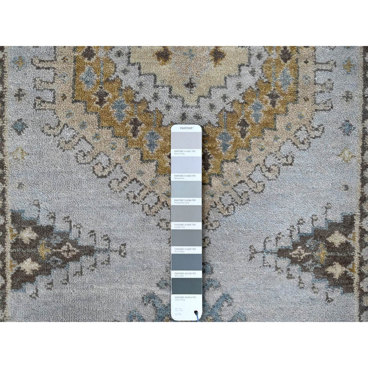 2'7" x 7'10" New Hand Knotted Grey Wool Runner Oriental Rug - MOA10210321