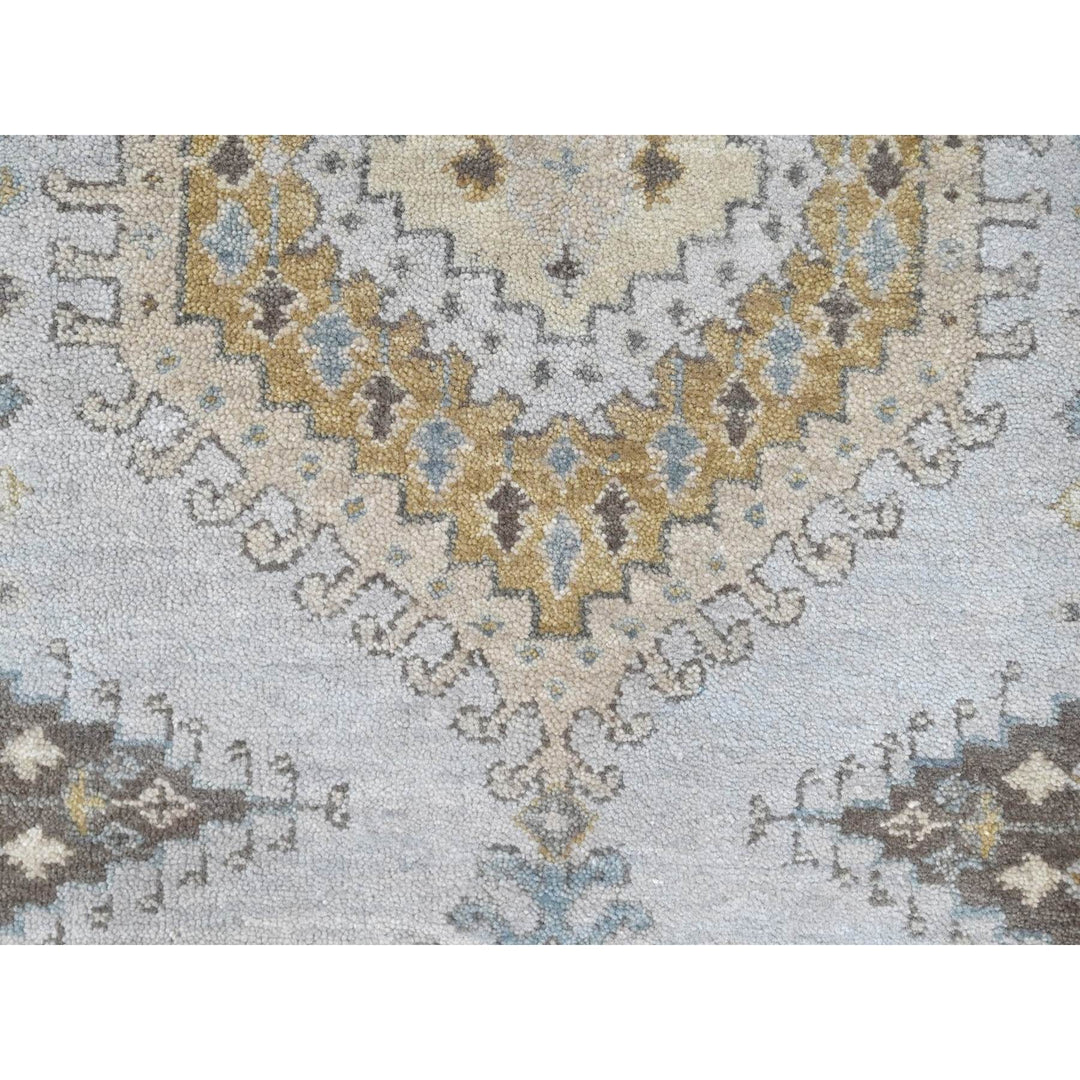 2'7" x 7'10" New Hand Knotted Grey Wool Runner Oriental Rug - MOA10210321