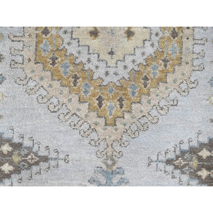 2'7" x 7'10" New Hand Knotted Grey Wool Runner Oriental Rug - MOA10210321