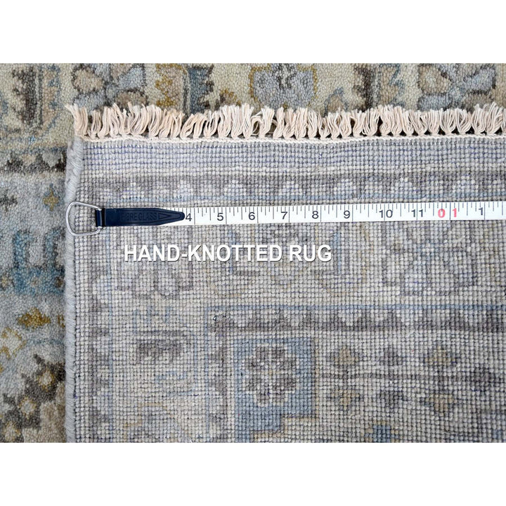 2'7" x 7'10" New Hand Knotted Grey Wool Runner Oriental Rug - MOA10210321