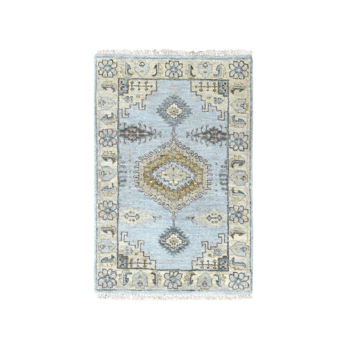 2'0" x 3'0" New Hand Knotted Grey Wool Rectangle Oriental Rug - MOA10210323