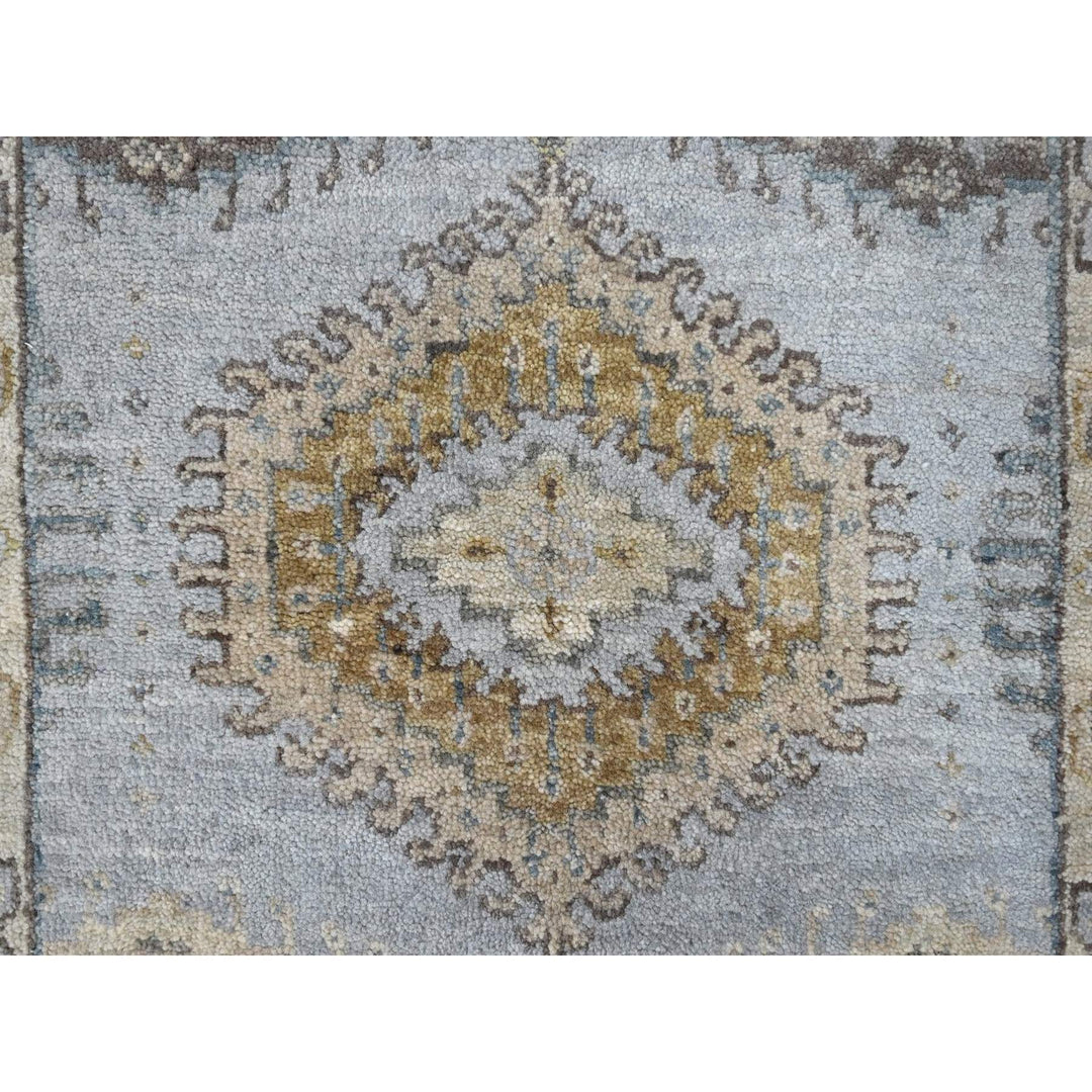 2'0" x 3'0" New Hand Knotted Grey Wool Rectangle Oriental Rug - MOA10210323