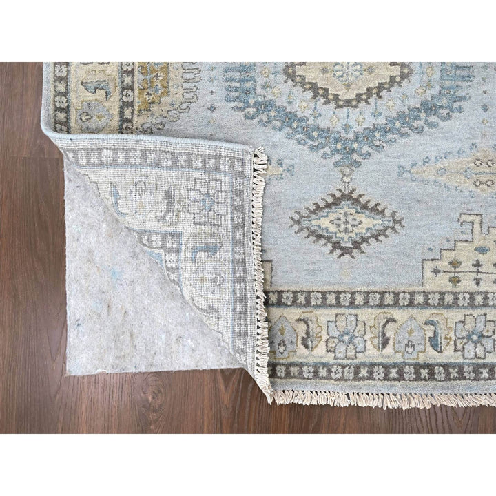 4'1" x 6'0" New Hand Knotted Grey Wool Rectangle Oriental Rug - MOA10210325