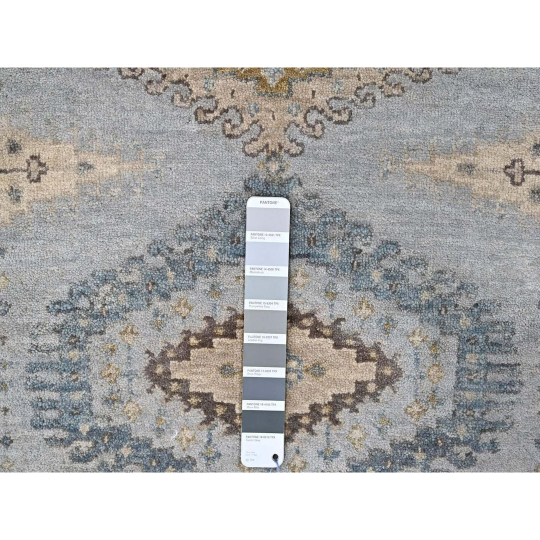 4'1" x 6'0" New Hand Knotted Grey Wool Rectangle Oriental Rug - MOA10210325