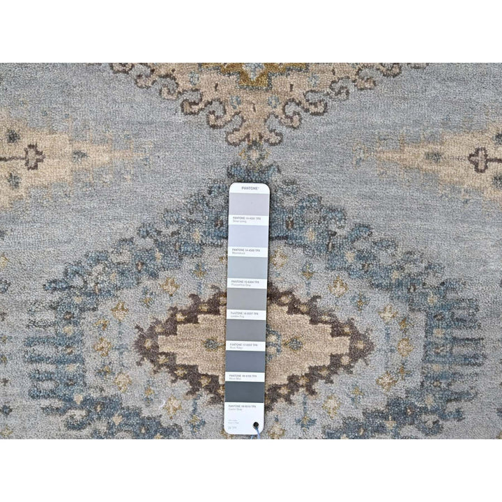 4'1" x 6'0" New Hand Knotted Grey Wool Rectangle Oriental Rug - MOA10210325