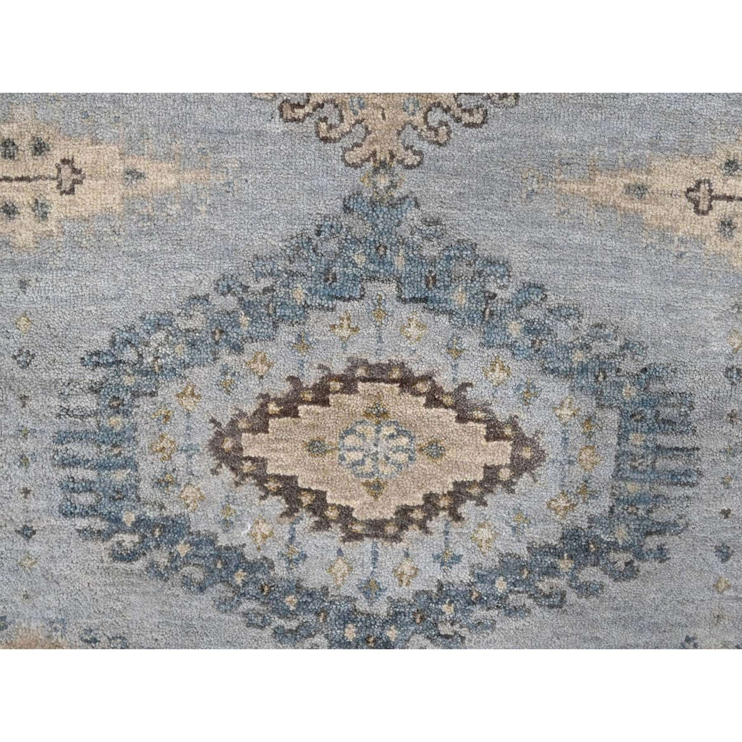 4'1" x 6'0" New Hand Knotted Grey Wool Rectangle Oriental Rug - MOA10210325