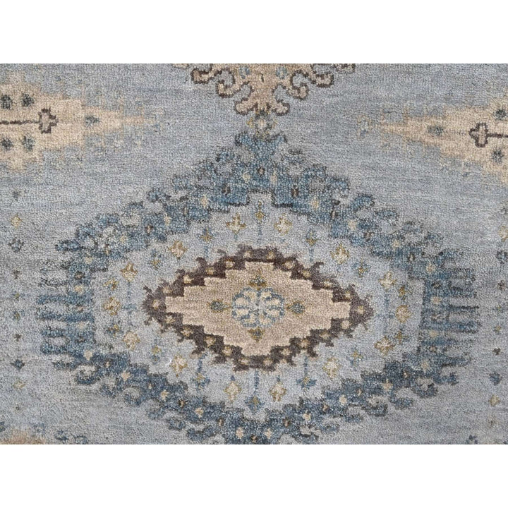 4'1" x 6'0" New Hand Knotted Grey Wool Rectangle Oriental Rug - MOA10210325