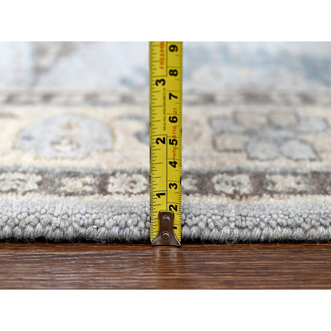 4'1" x 6'0" New Hand Knotted Grey Wool Rectangle Oriental Rug - MOA10210325