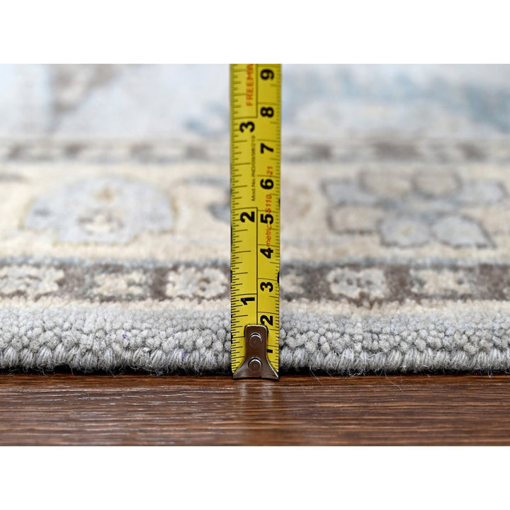 4'1" x 6'0" New Hand Knotted Grey Wool Rectangle Oriental Rug - MOA10210325