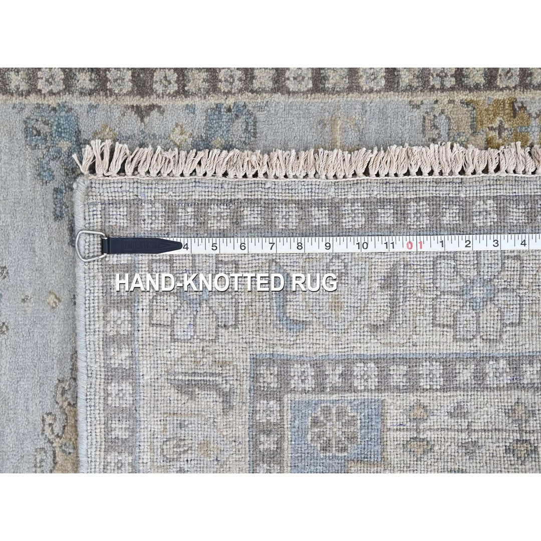 4'1" x 6'0" New Hand Knotted Grey Wool Rectangle Oriental Rug - MOA10210325
