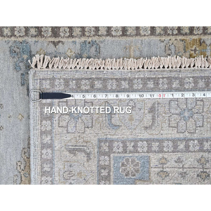 4'1" x 6'0" New Hand Knotted Grey Wool Rectangle Oriental Rug - MOA10210325