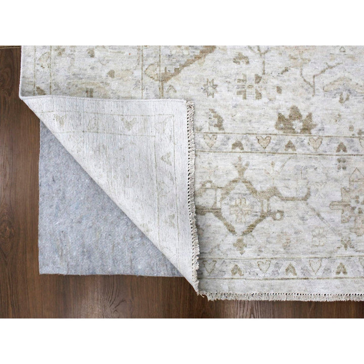 9'0" x 12'0" New Hand Knotted Grey Wool Rectangle Oriental Rug - MOA10210328