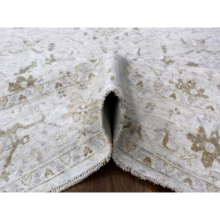 9'0" x 12'0" New Hand Knotted Grey Wool Rectangle Oriental Rug - MOA10210328