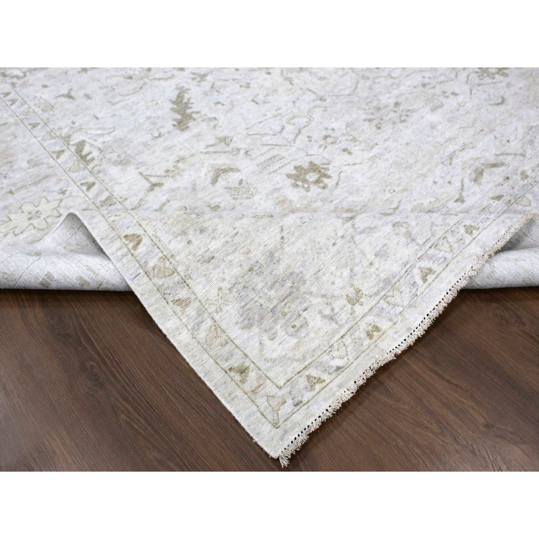 9'0" x 12'0" New Hand Knotted Grey Wool Rectangle Oriental Rug - MOA10210328