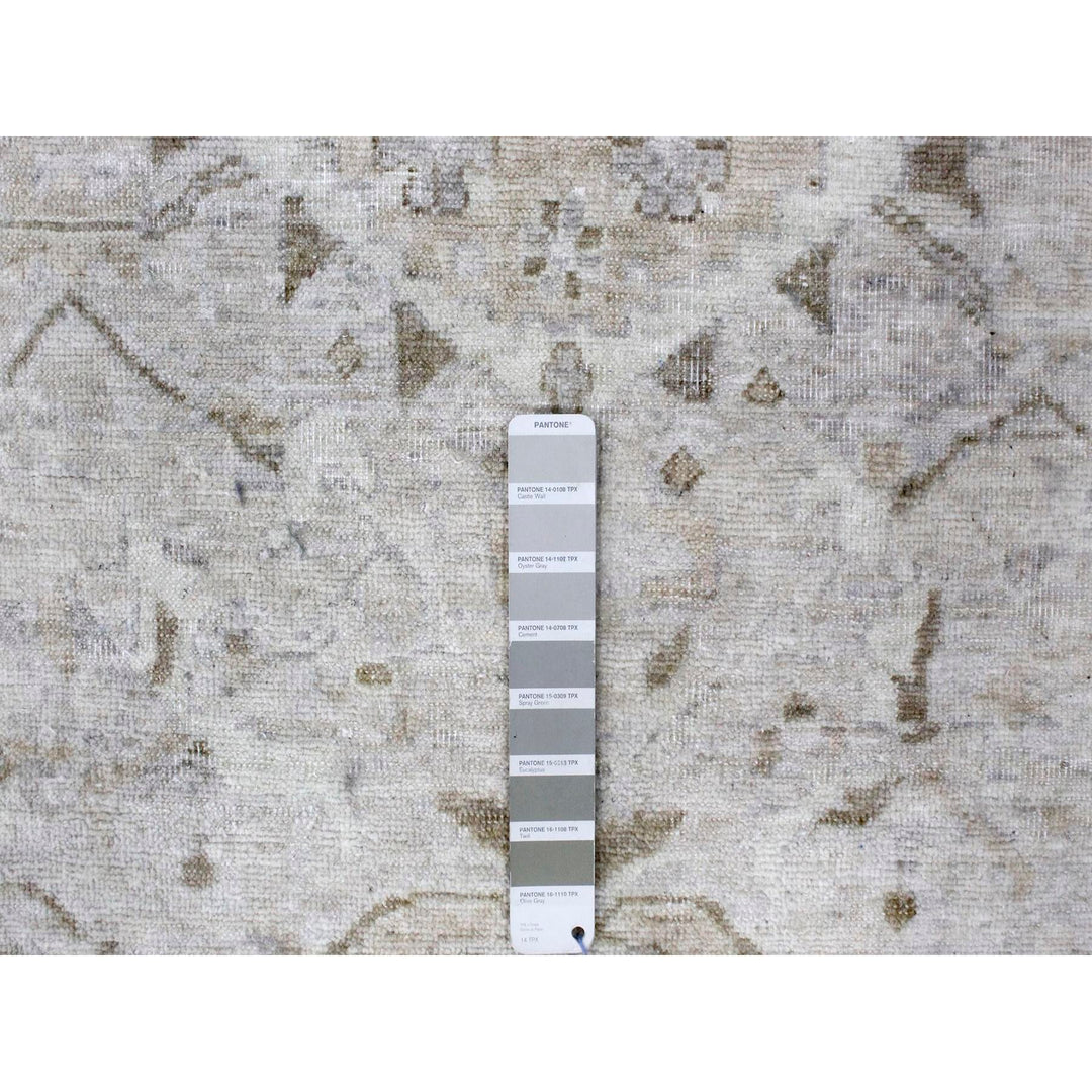 9'0" x 12'0" New Hand Knotted Grey Wool Rectangle Oriental Rug - MOA10210328