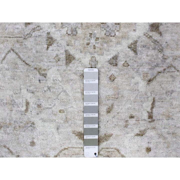 9'0" x 12'0" New Hand Knotted Grey Wool Rectangle Oriental Rug - MOA10210328