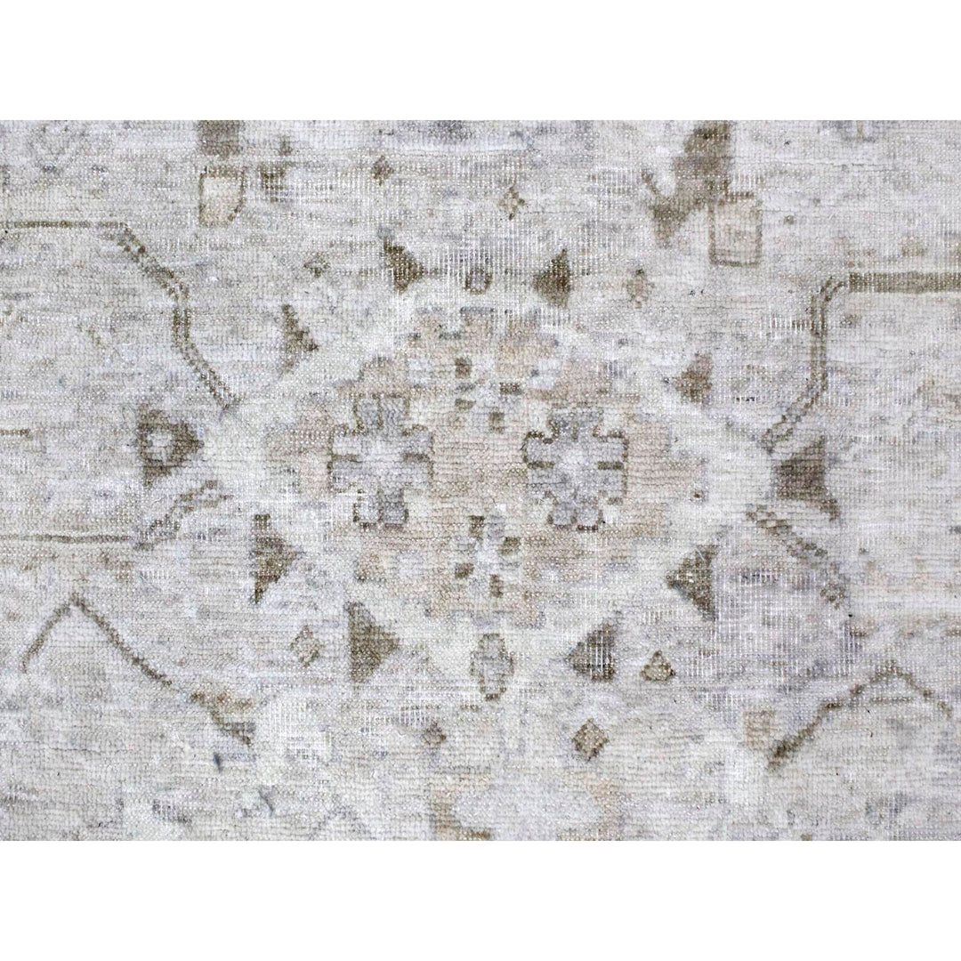 9'0" x 12'0" New Hand Knotted Grey Wool Rectangle Oriental Rug - MOA10210328
