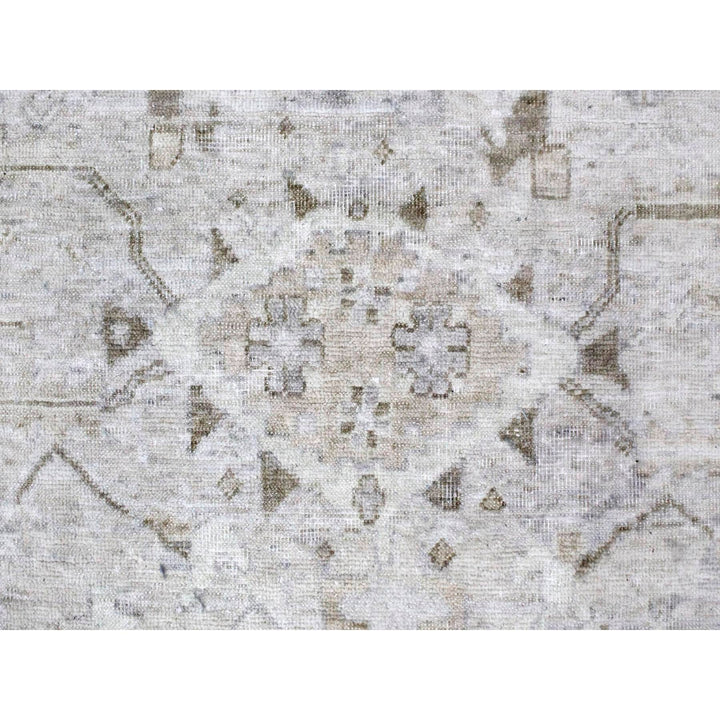 9'0" x 12'0" New Hand Knotted Grey Wool Rectangle Oriental Rug - MOA10210328