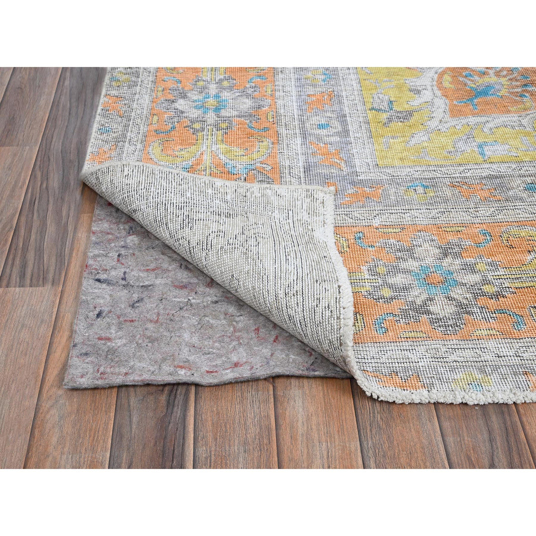 9'2" x 12'1" Vintage Hand Knotted Blue Wool Rectangle Oriental Rug - MOA1021032