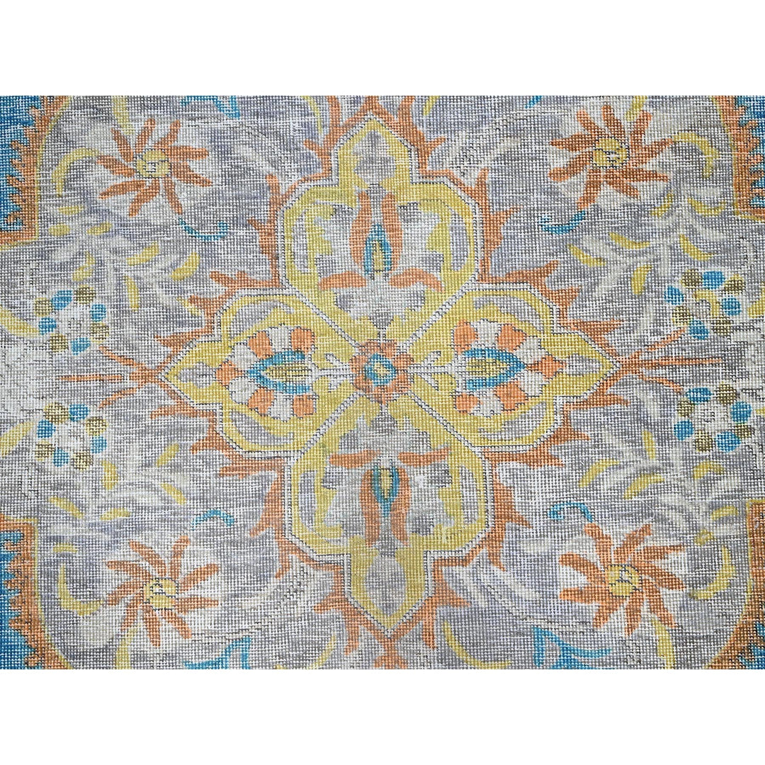 9'2" x 12'1" Vintage Hand Knotted Blue Wool Rectangle Oriental Rug - MOA1021032
