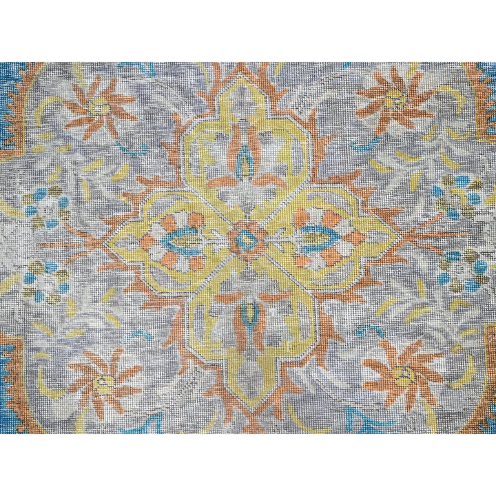 9'2" x 12'1" Vintage Hand Knotted Blue Wool Rectangle Oriental Rug - MOA1021032