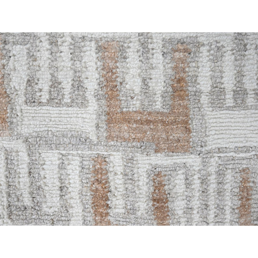 9'3" x 11'9" New Hand Knotted Ivory Wool Rectangle Oriental Rug - MOA10210332
