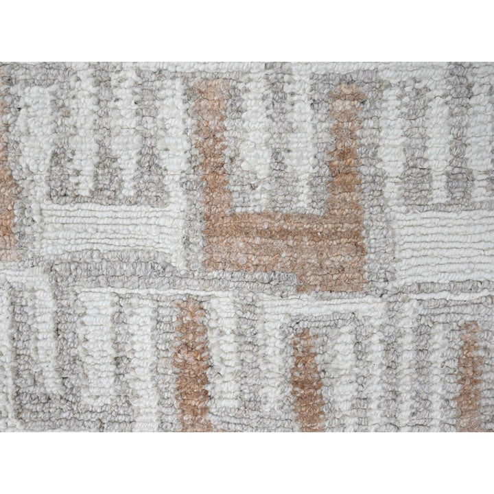 9'0" x 12'4" New Hand Knotted Ivory Wool Rectangle Oriental Rug - MOA10210333