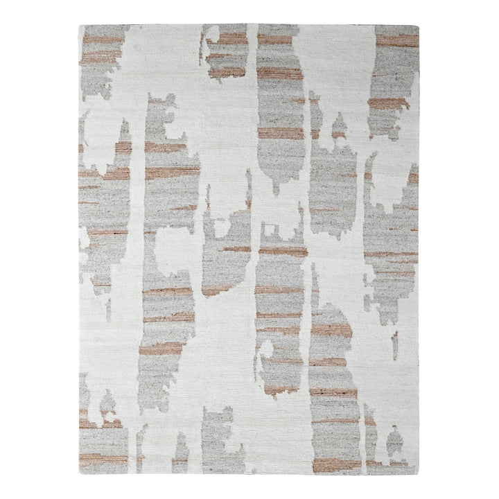 9'2" x 12'0" New Hand Knotted Ivory Wool Rectangle Oriental Rug - MOA10210334