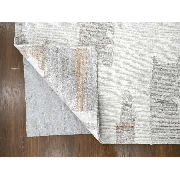 9'2" x 12'0" New Hand Knotted Ivory Wool Rectangle Oriental Rug - MOA10210334