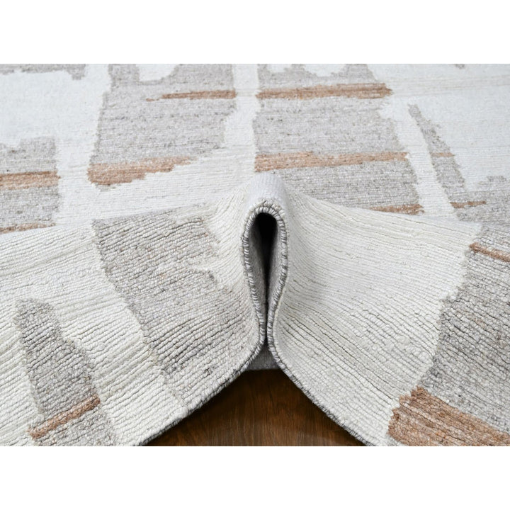 9'2" x 12'0" New Hand Knotted Ivory Wool Rectangle Oriental Rug - MOA10210334