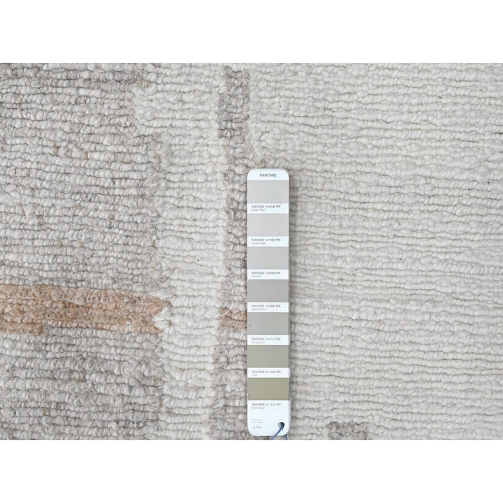9'2" x 12'0" New Hand Knotted Ivory Wool Rectangle Oriental Rug - MOA10210334