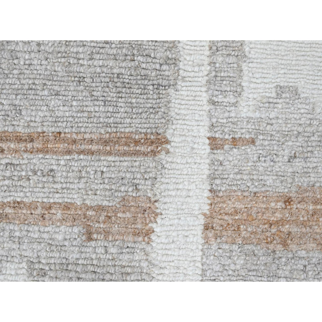 9'2" x 12'0" New Hand Knotted Ivory Wool Rectangle Oriental Rug - MOA10210334
