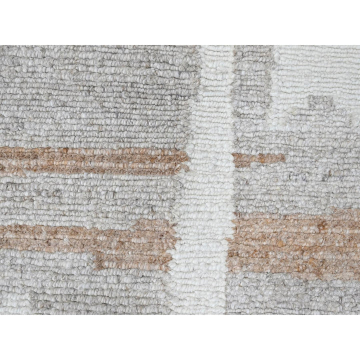 9'2" x 12'0" New Hand Knotted Ivory Wool Rectangle Oriental Rug - MOA10210334