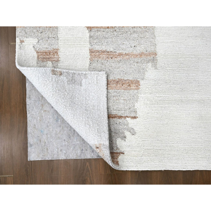8'2" x 10'0" New Hand Knotted Ivory Wool Rectangle Oriental Rug - MOA10210335
