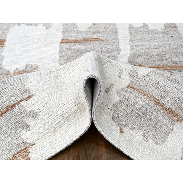 8'2" x 10'0" New Hand Knotted Ivory Wool Rectangle Oriental Rug - MOA10210335
