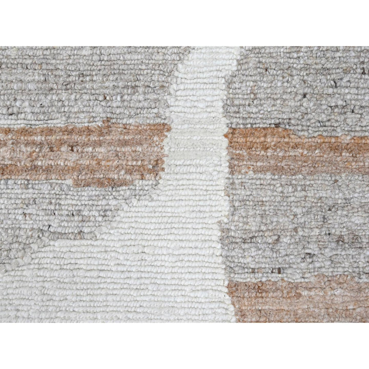 8'2" x 10'0" New Hand Knotted Ivory Wool Rectangle Oriental Rug - MOA10210335