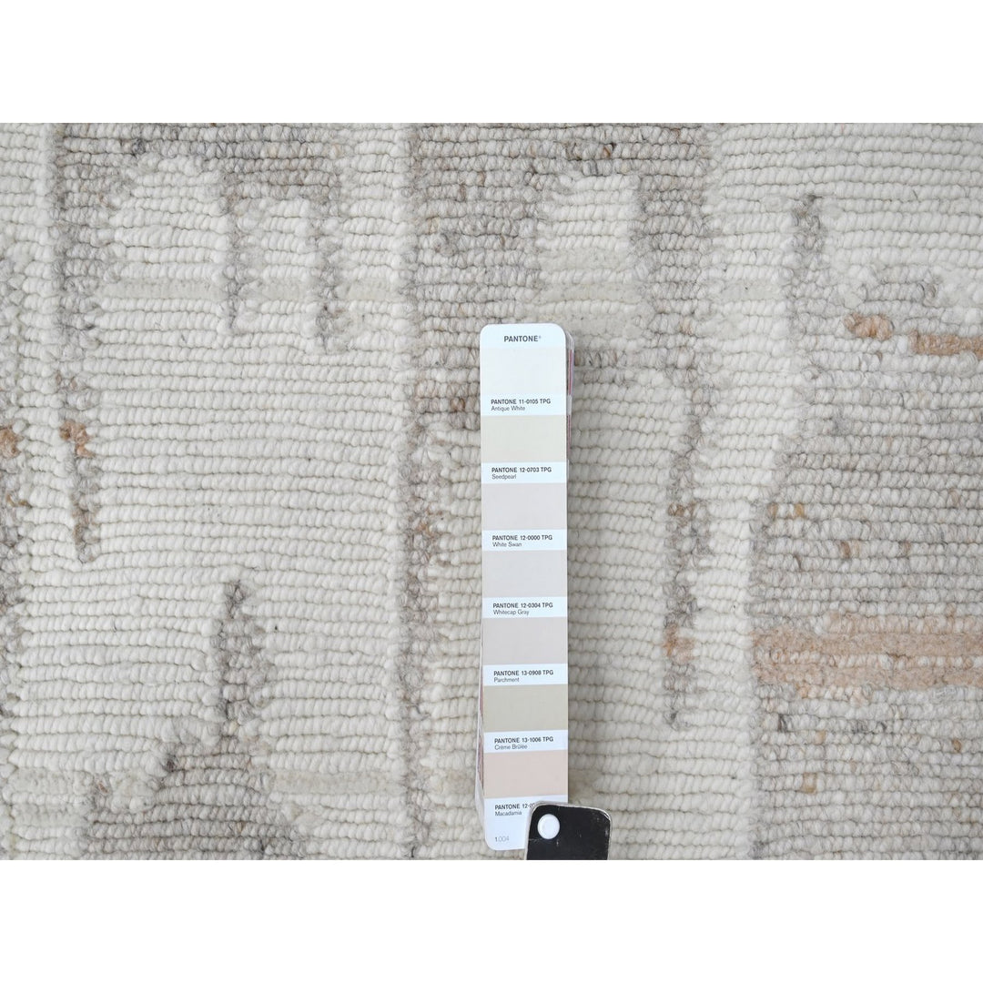 2'2" x 2'11" New Hand Knotted Ivory Wool Rectangle Oriental Rug - MOA10210336