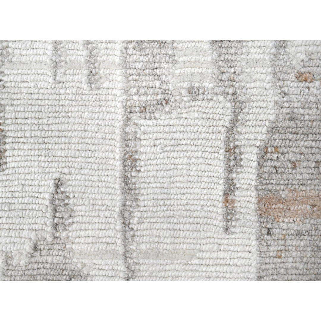 2'1" x 2'11" New Hand Knotted Ivory Wool Rectangle Oriental Rug - MOA10210337