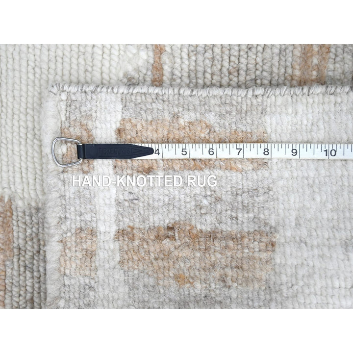 2'1" x 2'11" New Hand Knotted Ivory Wool Rectangle Oriental Rug - MOA10210337